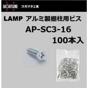 アルミ製棚柱用ビス LAMP（スガツネ工業）AP-SC3-30 100本入 十字穴付