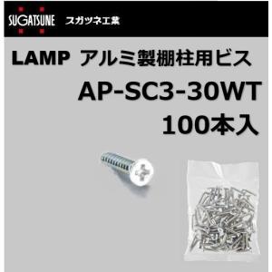 アルミ製棚柱用ビス LAMP（スガツネ工業）AP-SC3-30 100本入 十字穴付