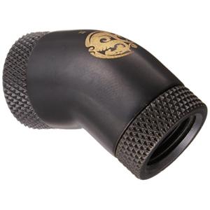 Bitspower インナーG1/4インチスレッド用 デュアル ロータリー 45度角 エクステンダー カーボンブラッ