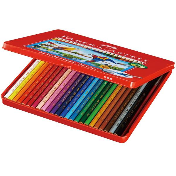 [ メール便可 ] ファーバーカステル 水彩色鉛筆 24色セット WCP12C 水筆付きき 【 入学...