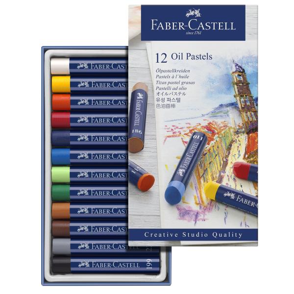 [ メール便可 ] クリエイティブスタジオ オイルパステル 12色セット 【 油性 コンテ パステル...