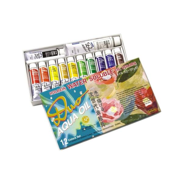 水溶性油絵の具 DUO DU903 12色セット 【 水溶性 油彩画 油彩 えのぐ 絵の具 】