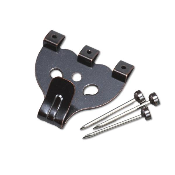 [ メール便可 ] 額吊り用 フック 茶色 大 三つ針 耐荷重5kg 【 絵画 展示 額 つり下げ ...