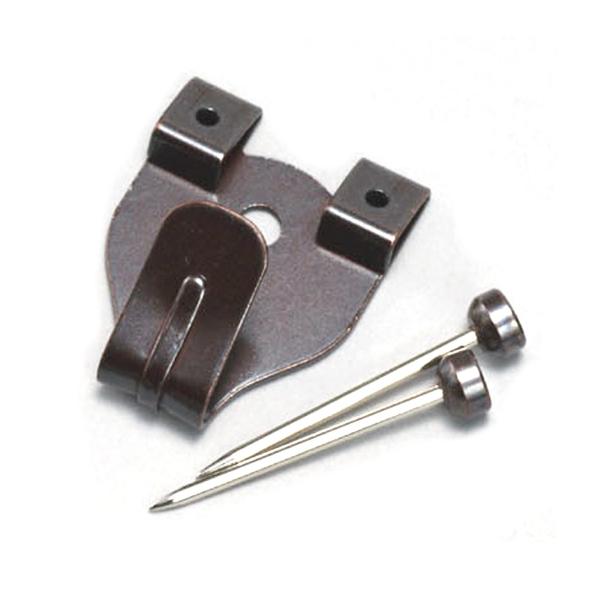 [ メール便可 ] 額吊り用 フック 茶色 中 二つ針 耐荷重3kg 【 絵画 展示 額 つり下げ ...