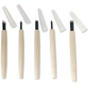 研綱 彫刻刀 10本組 【 年賀状 凸版 版画 】 : 画材・ものづくりの