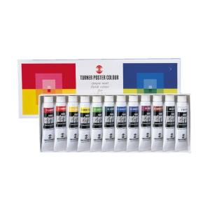 [ メール便可 ] ターナー ポスターカラー 11mL チューブ入 12色セット 【 絵具 絵の具 えのぐ セット 中学校 中学生 不透明 水彩 】｜artloco