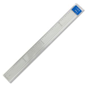 メール便可 ] カッティング定規 アクリル製 方眼 溝付 300mm 【 製図