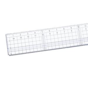 メール便可 ] カッティング定規 アクリル製 方眼 溝付 300mm 【 製図