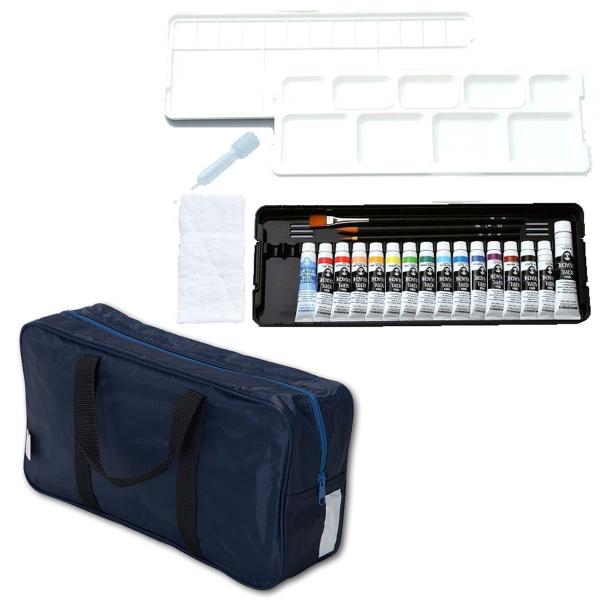 ＜当店オリジナル＞ ターナー色彩 アクリルガッシュ 11ml プレンティ かばんセット 紺 【 絵具...