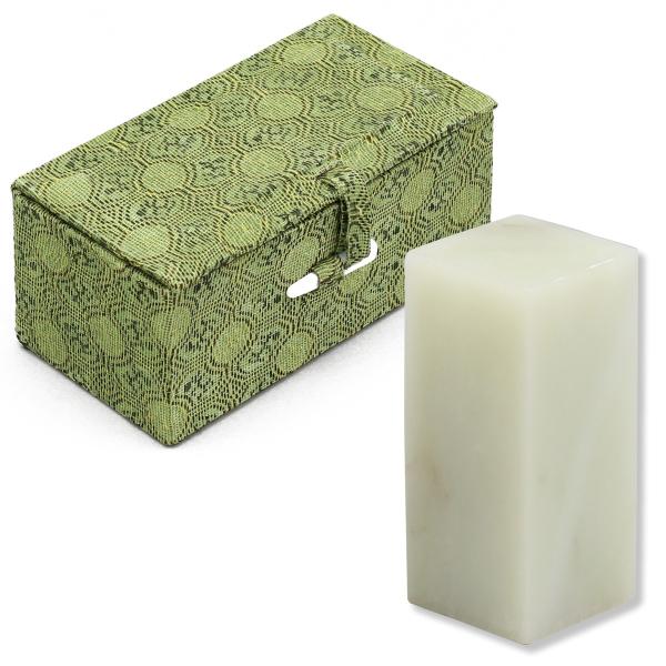 白滑石 てんこく 印鑑箱セット 35mm角 【 はんこ ハンコ 記念品 ケース 】