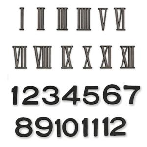 [ メール便可 ] 文字符 12文字セット 黒 ABS樹脂製 【 時計作り 文字盤 】