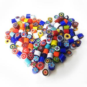 メール便可 ] ミルフィオリ 不透明 大粒 15g 【 ガラス 七宝焼