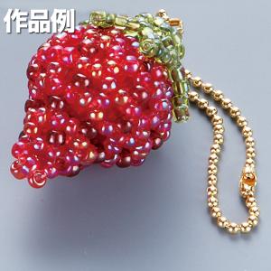 [ メール便可 ] ビーズキット フルーツチャーム&ストラップ No28 イチゴ MIYUKI 【 キーホルダー 手作り ビーズ いちご 】｜画材・ものづくりのアートロコ