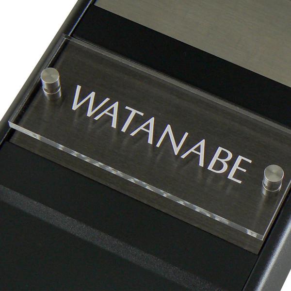 表札 マンション おしゃれ ステンレス オーダーサイズ マグネット ブラック HB0F