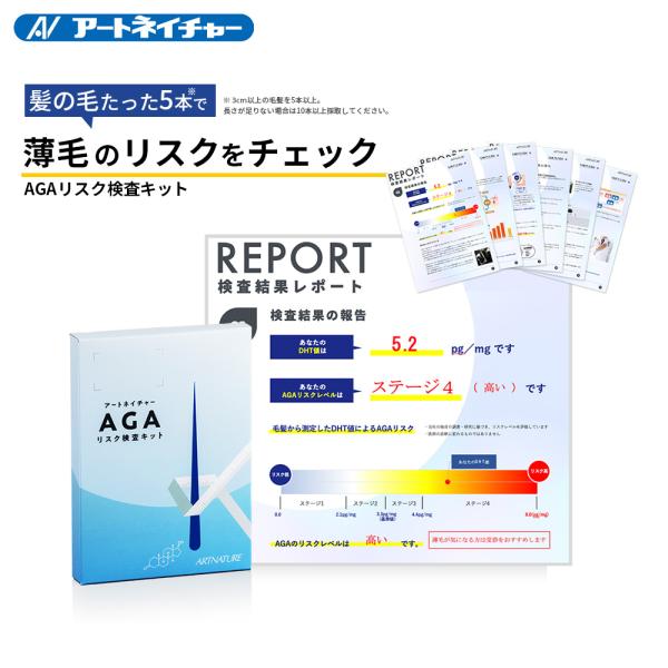 AGAリスク検査キット 測定キット 毛髪ホルモン AGA 自宅検査キット 男性型 脱毛症 抜け毛 薄...
