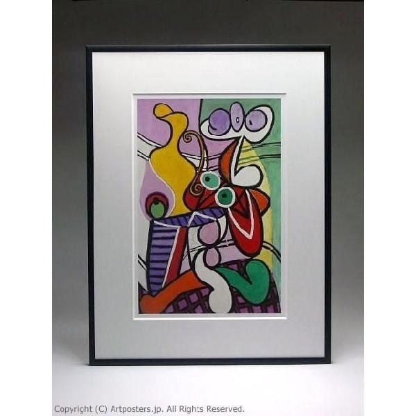 【出荷区分B】パブロ・ピカソ　円テーブルのある大きな静物　額付ポスター Pablo Picasso:...