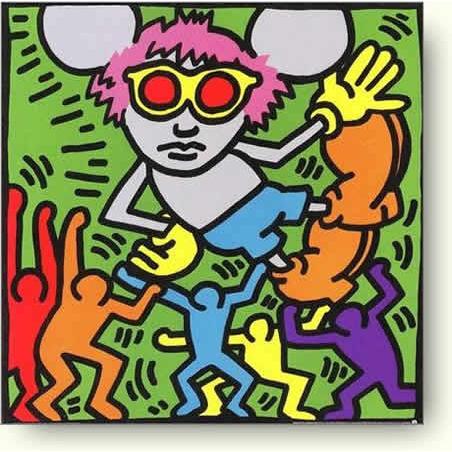 【出荷区分D】絶版ポスター　キース・ヘリング　アンディマウス, 1986年　【アートポスター】