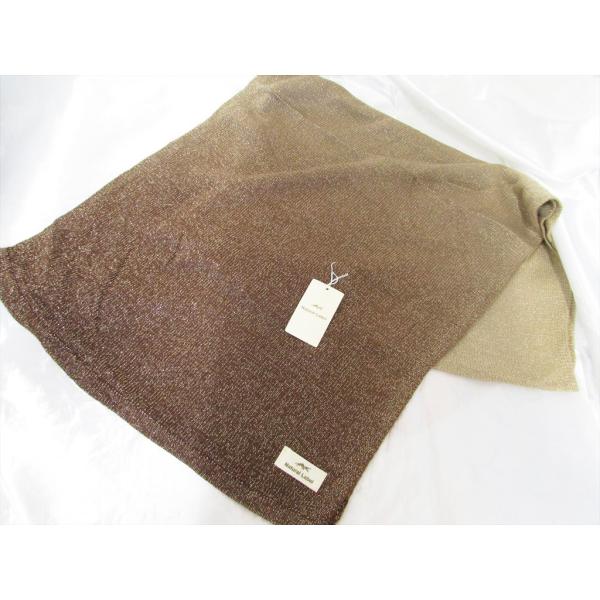 Natural Label ストレッチ素材 アクリル グラデーション ストール ブラウン BLAND...