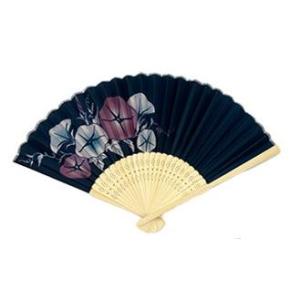 扇子 21cm 朝顔 深藍色 100円均一 100均