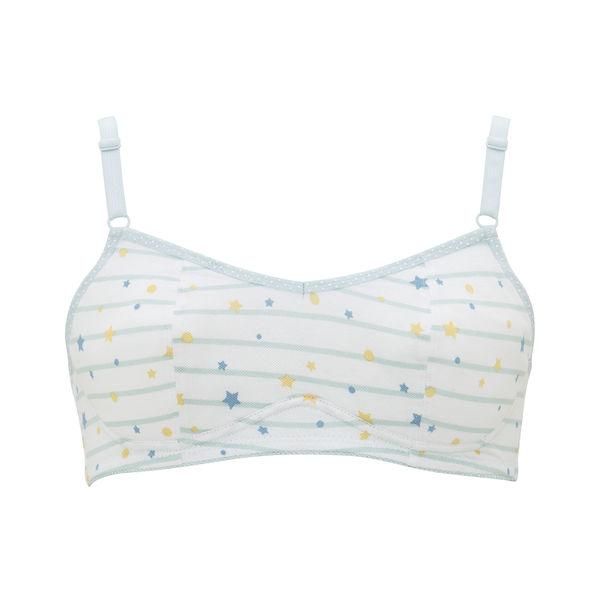 LECIEN ルシアン 部活ブラ ハーフトップ スポーツブラ ホワイト ボーダー 星柄 Sサイズ