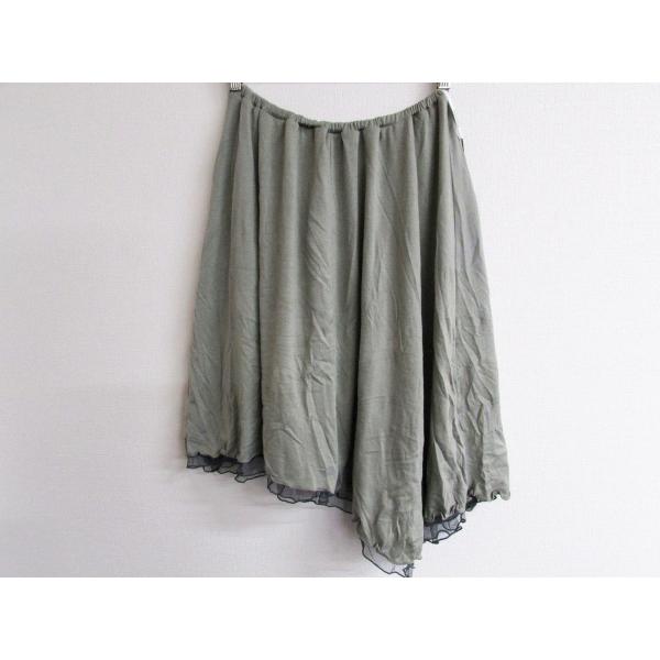 MADY マディ アンシンメトリー 重ねスカート レース モスグリーン Mサイズ KANA-09