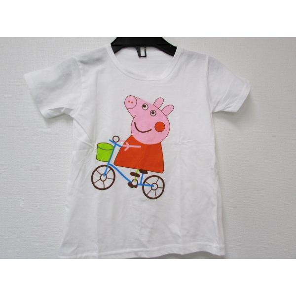 自転車に乗るブタさん　キッズTシャツ　サイズ80ｃｍ