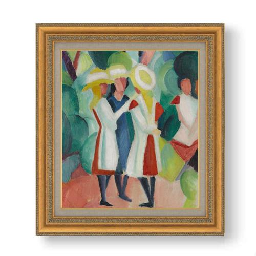 【油絵 直筆仕上げ】アウグスト・マッケ Couple on the Forest Track F10...