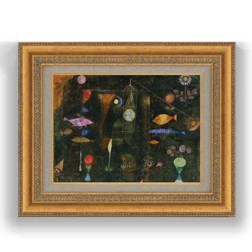 【油絵 直筆仕上げ】パウル・クレー Fish Magic    F4 【額入り】 絵画 販売 4号 ...