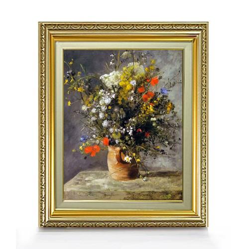 ルノワール　Flowers in a Vase F6　【油絵 直筆 複製画】【布張りキャンバス・額縁...