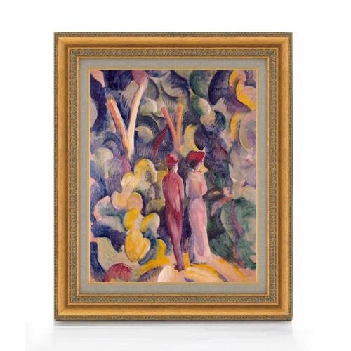 【油絵 直筆仕上げ】アウグスト・マッケ Couple on the Forest Track F6 ...