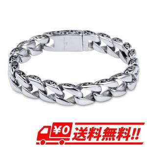 メンズ シルバー ブレスレット バングル アラベスク 柄 ス...