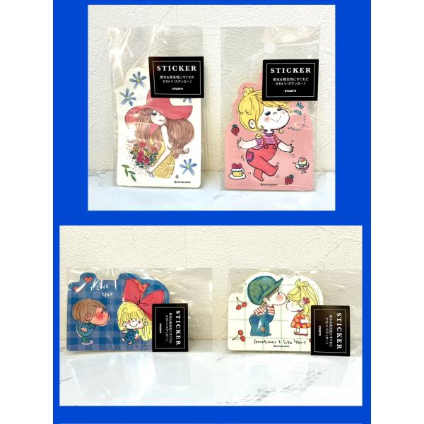 【水森亜土】ダイカットステッカー/〈全4種類〉/デコレーション/あどちゃん/グッズ/ギフト/プレゼン...