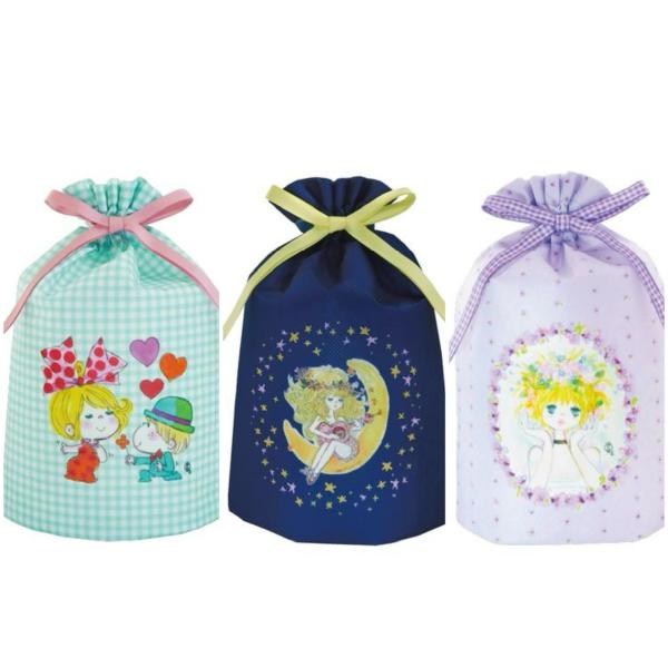 【水森亜土】ギフトバッグ(S)/ラッピング/贈り物/巾着/小物入れ/ポーチ/大人可愛い/あどちゃん/...