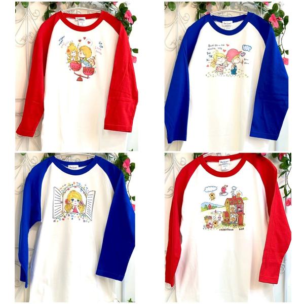【水森亜土】ラグランスリーブTシャツ(七分袖)「テンビン/オウチ/マド/フタリ」レディース/グッズ/...