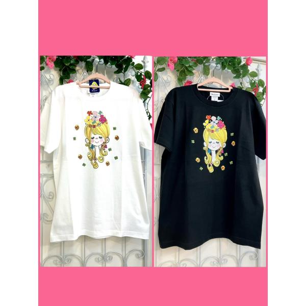 【水森亜土】Tシャツ（フリーM）「フラワー」/亜土ちゃん/キャラクター/グッズ/ギフト/プレゼント/...