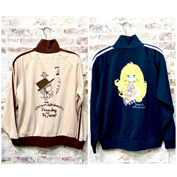 【水森亜土】トラックジャケット『オンナノコ』『サムワン』レディース/バックプリント/レディース/アパ...