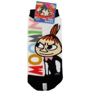 キャラックス　ムーミン　Moomin　ロゴ　WH×BK　レディース　ソックス　女性用　靴下　23cm~25cm｜artsalonwasabi