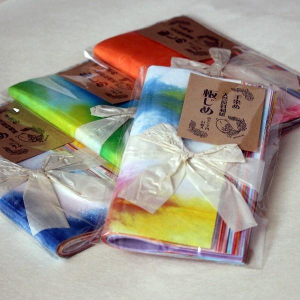 和紙 板じめ お得な 色お任せ 板締め カラフル切り絵 切り絵 色付け 素材 和紙 グラデーション ...