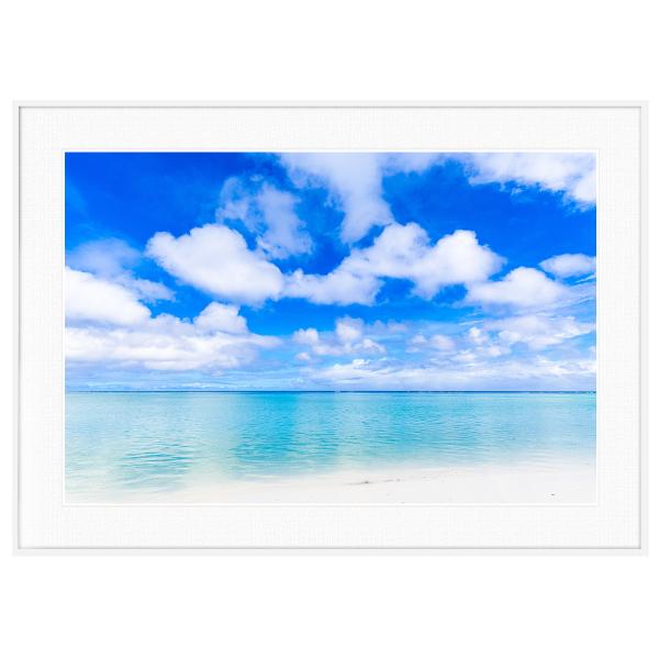 夏写真 アメリカ写真 グアム島の砂浜B インテリアアート写真額装 S〜Lサイズ AS0306