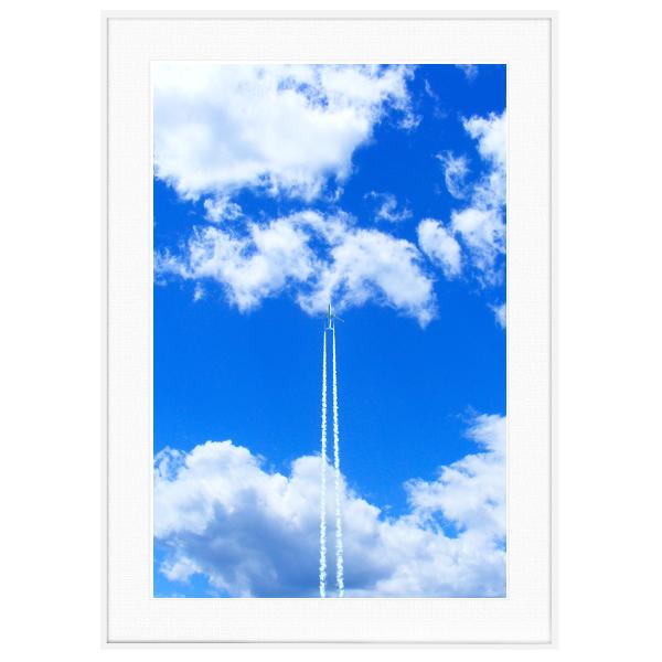 雲写真 飛行機雲写真 インテリアアート写真額装 S〜Lサイズ AS0383
