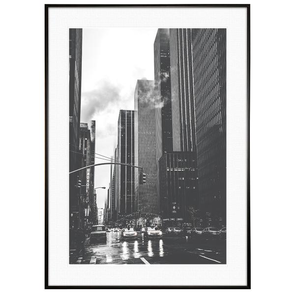 アメリカ写真 雨のニューヨーク・シティ  インテリアアート写真額装 S〜Lサイズ AS0693