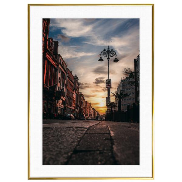 夕日写真 夕陽に染まるアイルランド ダブリンの街 インテリアアートポスター額装 S〜Lサイズ AS1...