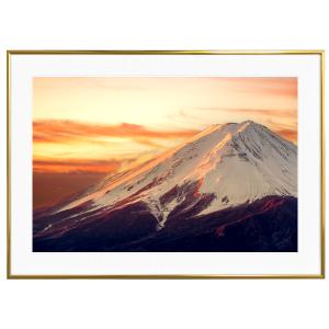 日本写真 夕日に染まる富士山 インテリアアート額装S〜L AS2051｜artsquad