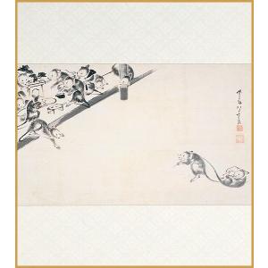 干支色紙 寅年 -竹林豹虎図- 狩野派 筆 / たとう紙・解説付 : 京都から