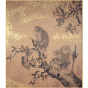 干支色紙 申年 -霜猿- 橋本関雪筆 / たとう紙・解説付 : 京都からの