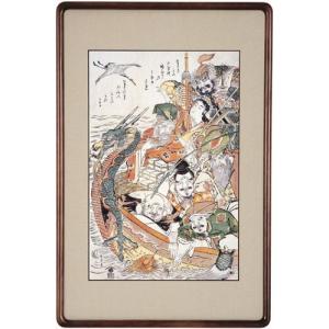 復刻木版浮世絵　葛飾北斎『七福神宝船』額装なし 復刻木版浮世絵 葛飾北斎『七福神宝船』額装なし - メルカリ