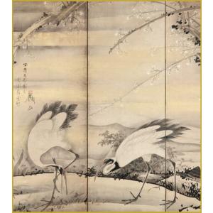 干支色紙 寅年 -竹林豹虎図- 狩野派 筆 / たとう紙・解説付 : 京都から