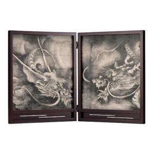 雲龍図 -阿吽- 屏風と色紙2枚組セット /海北友松 筆 : 京都からの逸品