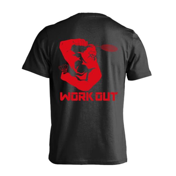 バドミントン Tシャツ ウェア 半袖 メンズ 練習着 「ゴリラワークアウト バドミントン」 (AW)