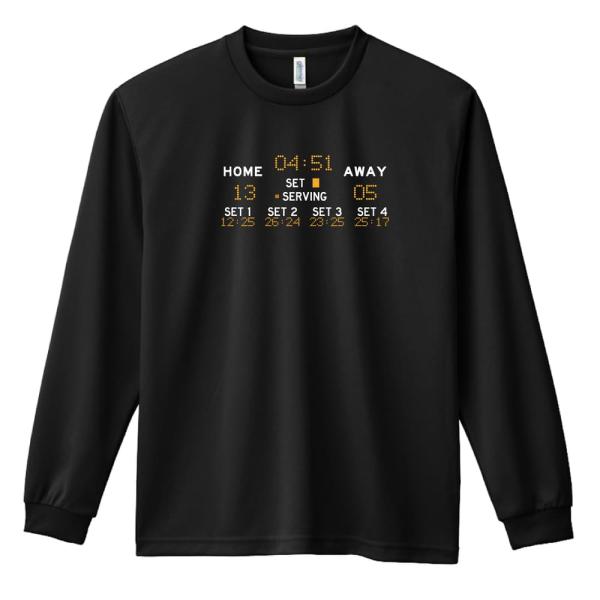 バレーボール ロンT 長袖Tシャツ メンズ 練習着 「バレーボールスコアボード」 (AW)